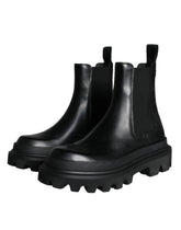 Dolce & Gabbana Black Leather Slip On Stretch Trekking Boots Shoes -   -  Dolce & Gabbana.